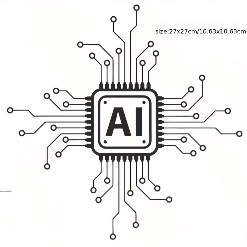 Tech Office Wallpaper - AI Technology Circuit Board Vinyl Wall