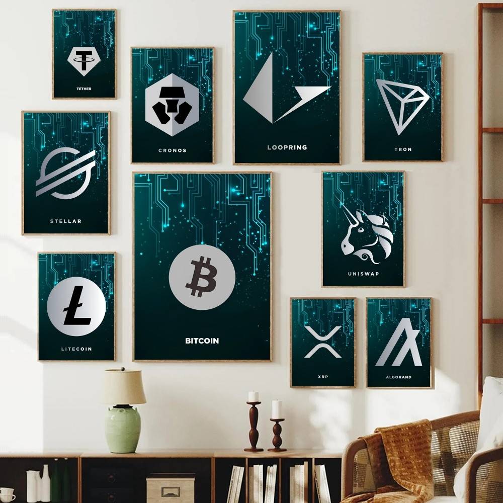 Tech Circuit Crypto Symbol Pos - Tech Office Wall review and price