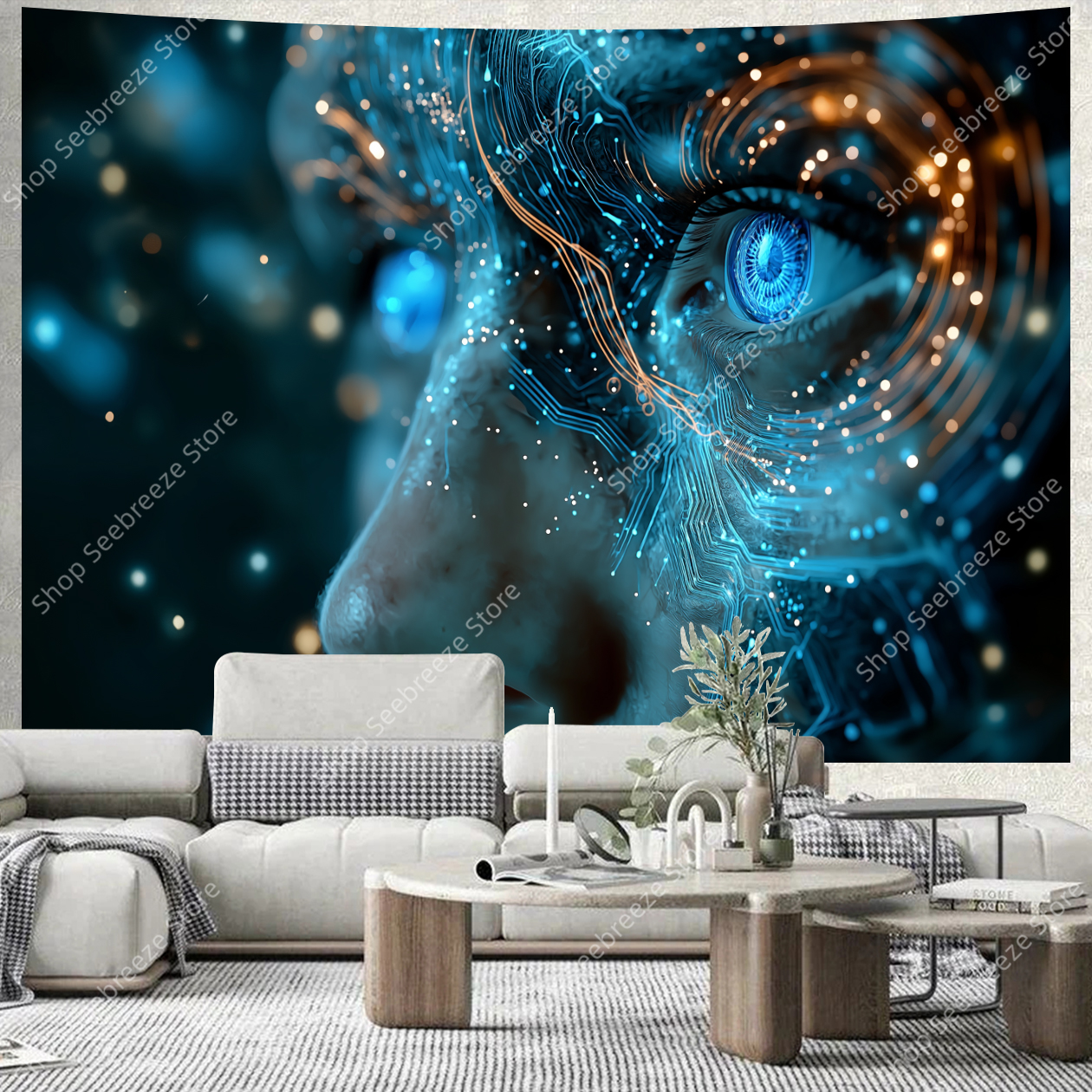 Cyberpunk Circuit Board Tapest - Tech Office Wall review and price