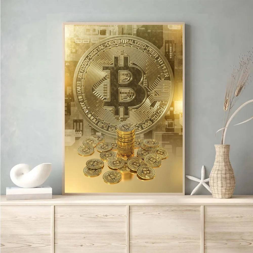 Cyber Tech Circuit Golden Coin - Tech Office Wallpaper review and price